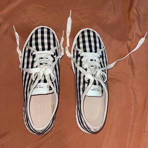 Size 8 Kate Spade Black and White Gingham Tennis Shoes